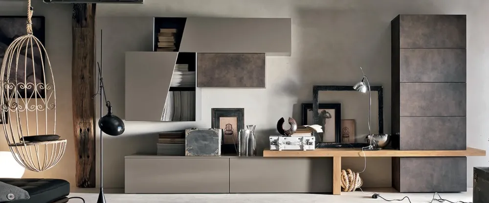 Parete attrezzata A002 in laccato opaco a prezzo scontato^Tomasella Clearance