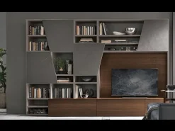 Tomasella Parete attrezzata A028 in stile moderno a prezzo ribassato- Soggiorni Completi