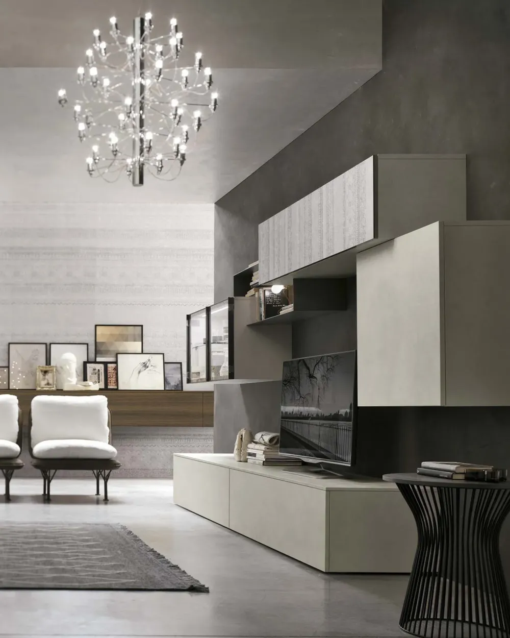 Parete attrezzata A123 in laminato materico a prezzo Outlet^Tomasella Best