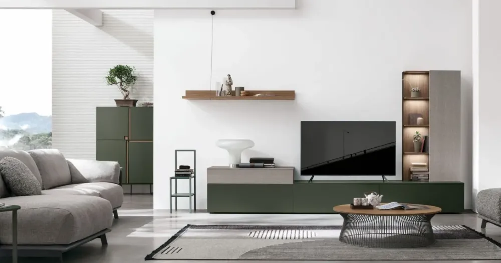 Parete attrezzata At116 in stile design a prezzo ribassato^Tomasella New