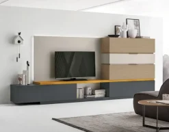 Online Parete attrezzata At121 in stile design a prezzo ribassato Pareti Attrezzate