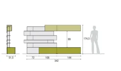 Tomasella Parete attrezzata Atlante skt37 in stile design a prezzo scontato- Pareti Attrezzate