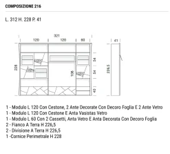 Modo 10 Parete attrezzata Collezione decor in stile classico a prezzo ribassato- Pareti Attrezzate