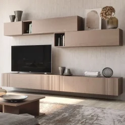 Mobilificio Bellutti Parete attrezzata Composizione porta tv nova in stile moderna a prezzo ribassato- Pareti Attrezzate