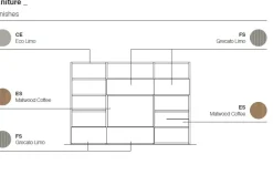 Hot Parete attrezzata Composizione soggiorno aura 040 in stile design a prezzo scontato Pareti Attrezzate