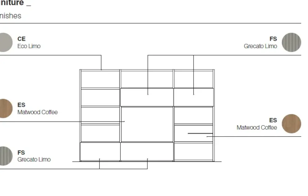 Hot Parete attrezzata Composizione soggiorno aura 040 in stile design a prezzo scontato Pareti Attrezzate