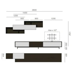 Sangiacomo Parete attrezzata Composizione lampo della firma con uno sconto esclusivo- Pareti Attrezzate