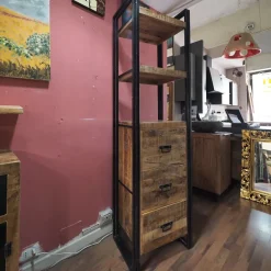 Outlet Etnico Parete attrezzata Composzione soggiorno industrial new york in stile moderno a prezzo scontato- Pareti Attrezzate