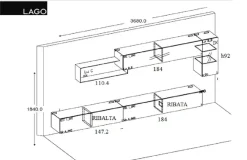 Parete attrezzata 36e8 comp : 0864 di scontata del 24%^Lago Hot