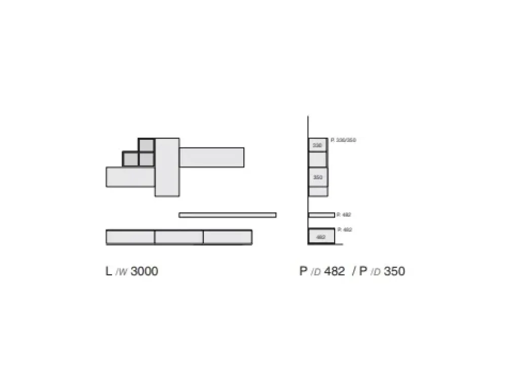 Parete attrezzata Composizione 5cento - 3RF 1345^Favero Best