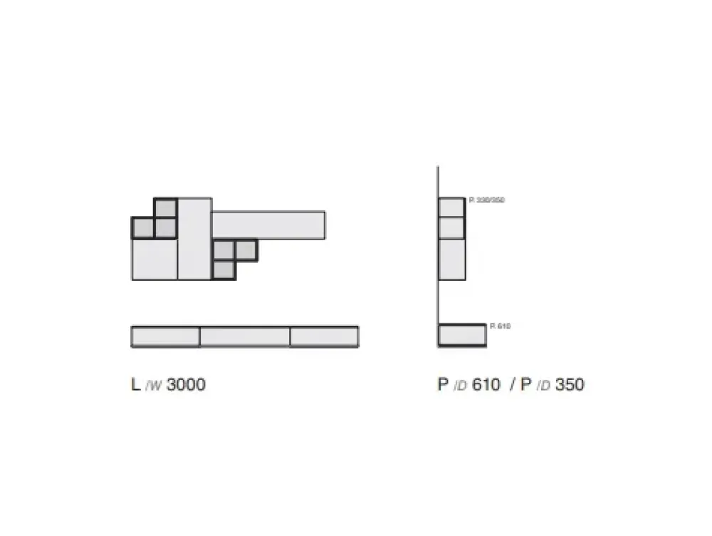 Parete attrezzata Composizione 5cento - 3RF 1095_A^Favero Discount