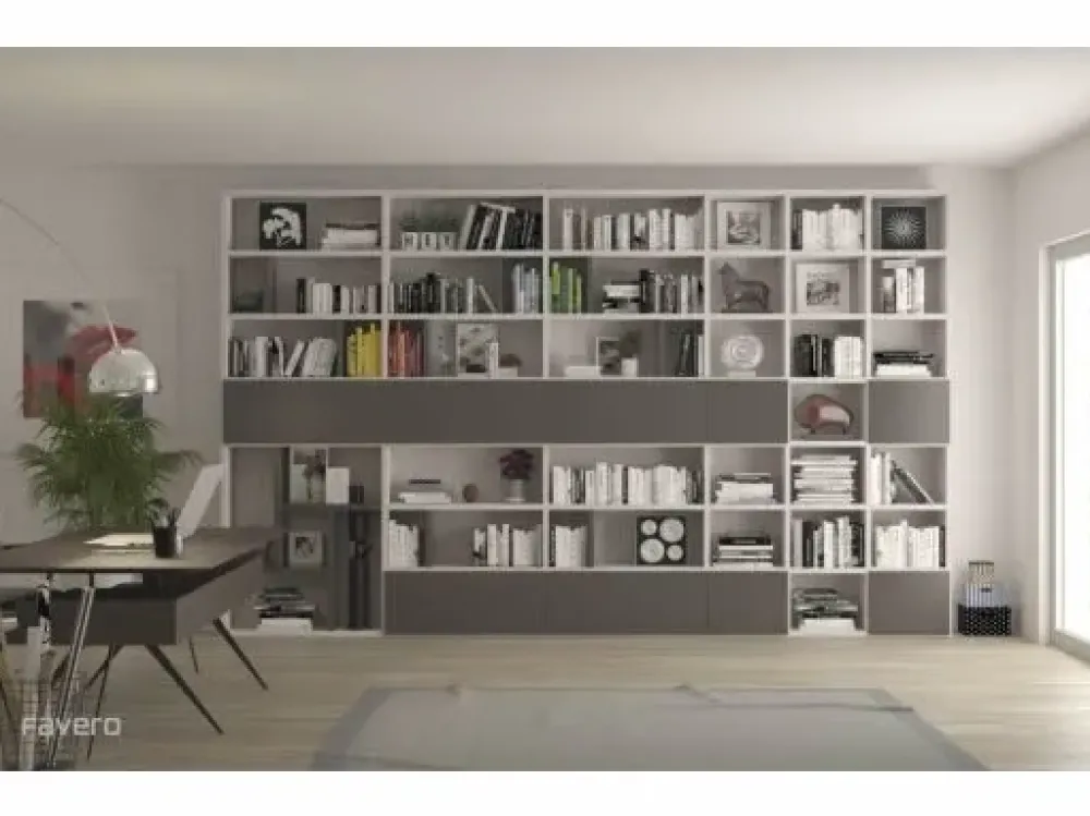 Favero Parete attrezzata Composizione Social Spalla - 7RF 5055_A- Pareti Attrezzate