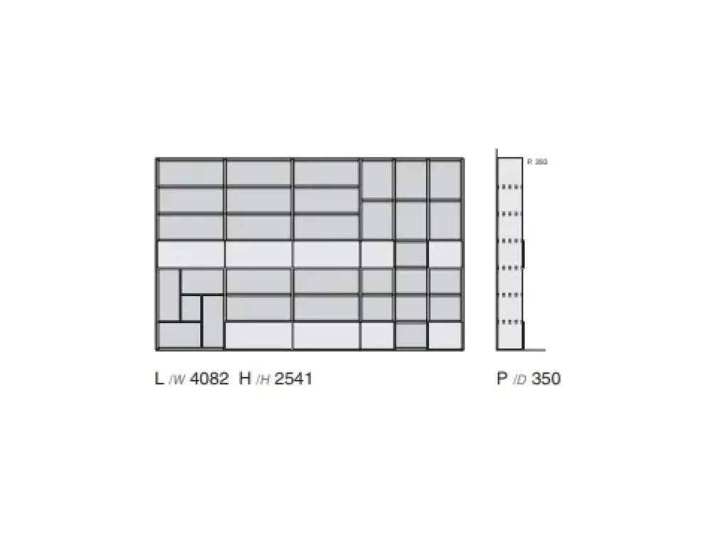Favero Parete attrezzata Composizione Social Spalla - 7RF 5055_A- Pareti Attrezzate