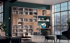 Parete attrezzata Parete-libreria del programma living di PREZZI OUTLET^Giessegi Hot