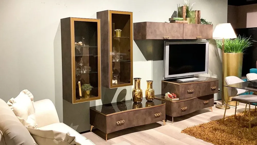 Spar Parete attrezzata Gold di in OFFERTA OUTLET- Pareti Attrezzate