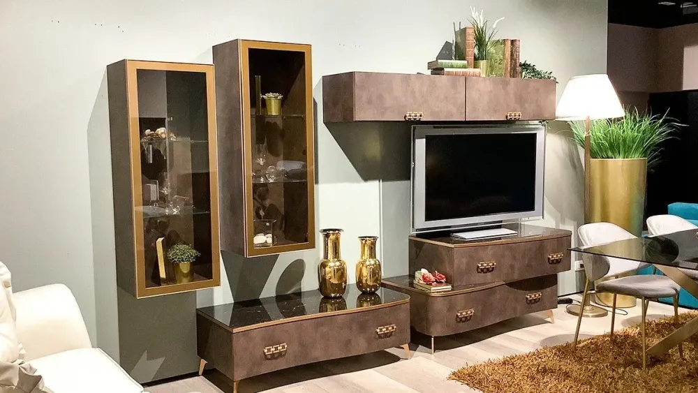 Spar Parete attrezzata Gold di in OFFERTA OUTLET- Pareti Attrezzate