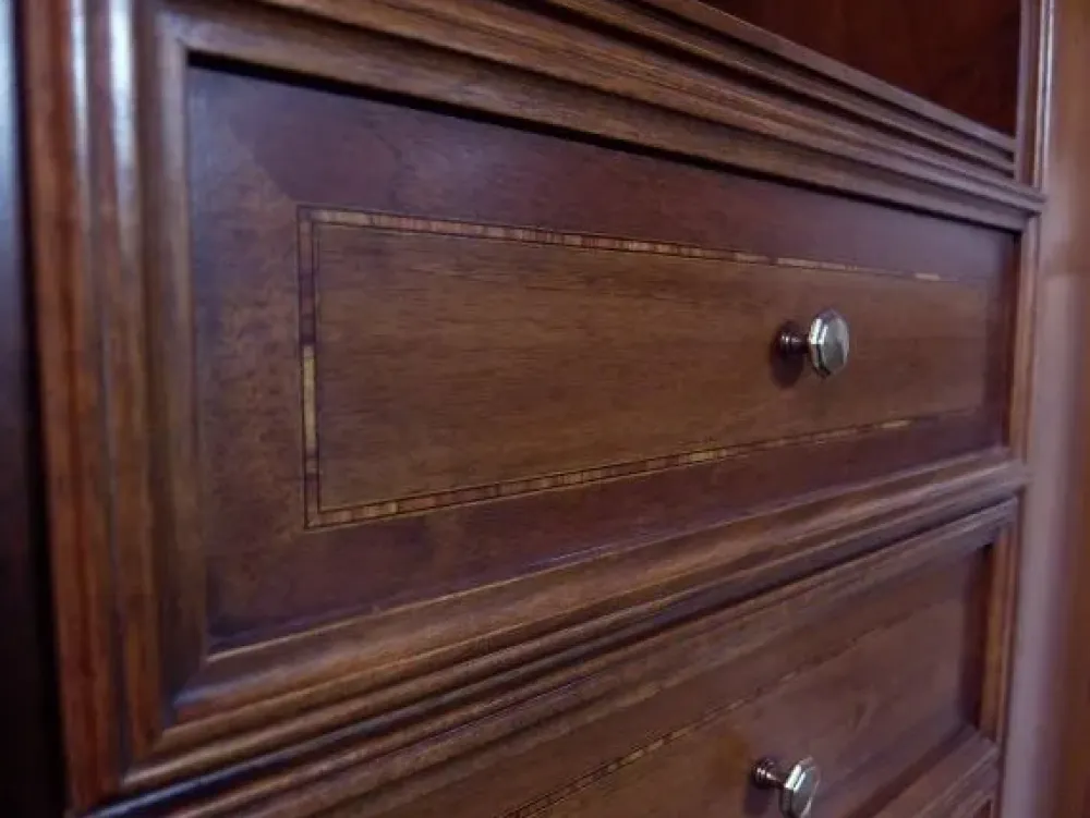 Artigianale Parete attrezzata Hilton in legno in Offerta Outlet- Pareti Attrezzate