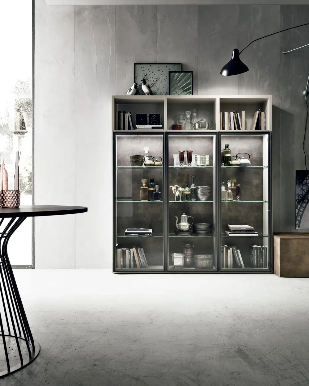 Discount Parete attrezzata in laccato opaco stile moderno A124 Soggiorni Completi