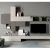 Tomasella Parete attrezzata in laminato materico stile design Atlante skt42- Soggiorni Completi