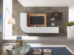 Parete attrezzata in laminato materico stile design Velvet Pareti Attrezzate