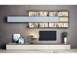 NovaMobili Parete attrezzata in legno stile moderno Outline o-03- Pareti Attrezzate