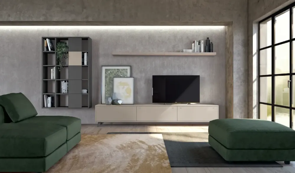 Hot Parete attrezzata in stile moderno L122 di a prezzo Outlet Pareti Attrezzate