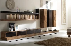 Outlet Etnico Parete attrezzata in stile design in legno Offerta Outlet- Pareti Attrezzate