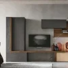 Parete attrezzata in stile moderno Composizione a082 di in Offerta Outlet Pareti Attrezzate