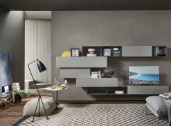 Discount Parete attrezzata in stile design in laccato opaco Offerta Outlet Pareti Attrezzate