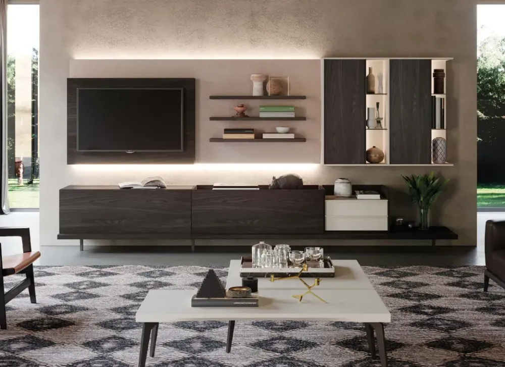 Outlet Parete attrezzata in stile moderna Skyline 6 di a prezzo Outlet Pareti Attrezzate