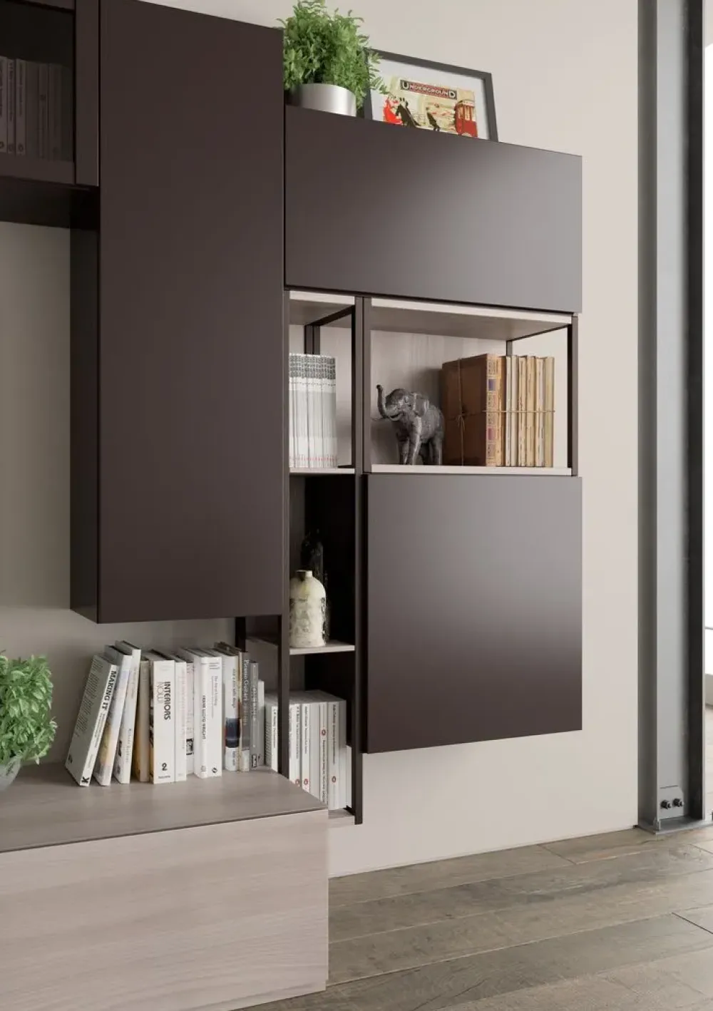 Clearance Parete attrezzata in stile moderno Living 576 di a prezzo Outlet Pareti Attrezzate