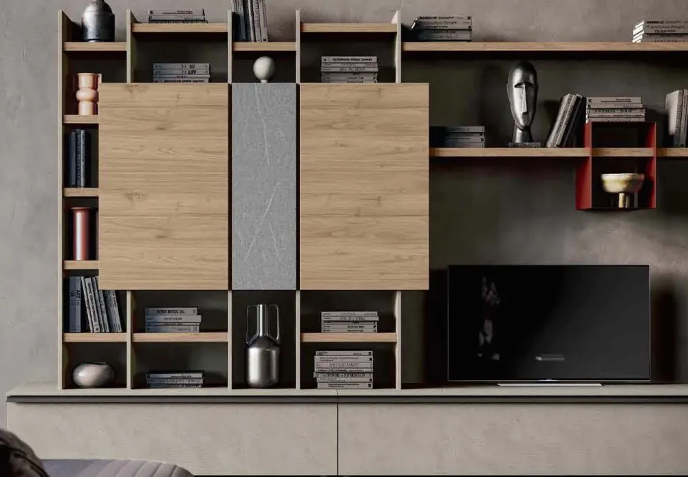 Outlet Parete attrezzata in stile moderno Qsm 628 di in Offerta Outlet Pareti Attrezzate