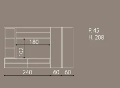 Hot Parete attrezzata in stile moderno Oak 2 di a prezzo Outlet Pareti Attrezzate