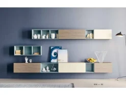 Parete attrezzata in stile moderno in legno Offerta Outlet^NovaMobili Discount