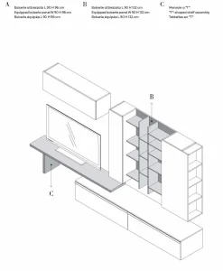 Parete attrezzata in stile moderno Qsm 632 di group in Offerta Outlet^Imab Hot