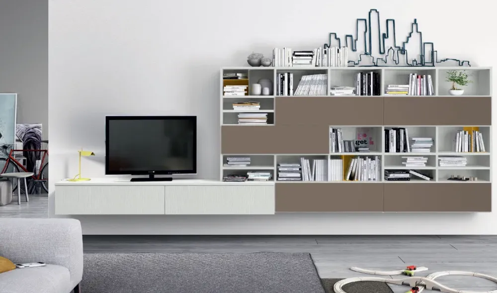 New Parete attrezzata L123 di in OFFERTA OUTLET Pareti Attrezzate