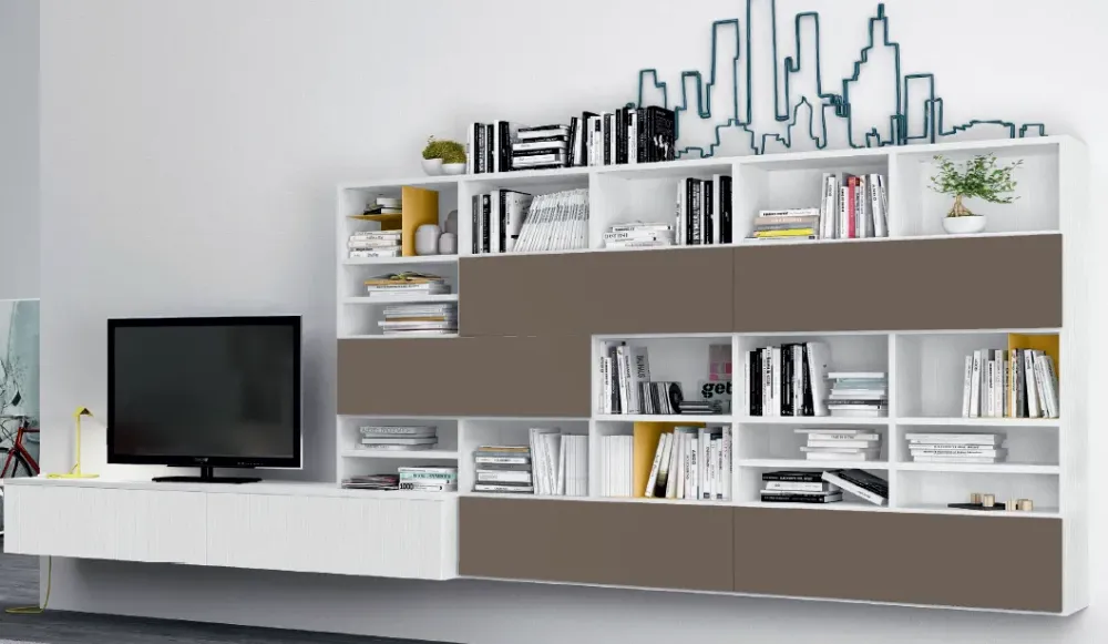 New Parete attrezzata L123 di in OFFERTA OUTLET Pareti Attrezzate