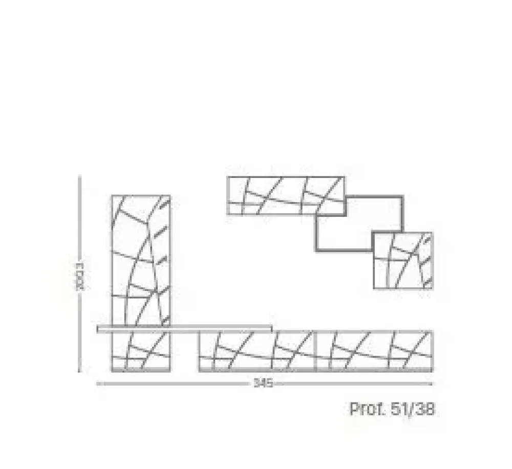 Parete attrezzata Lapis di in OFFERTA OUTLET^Spar Clearance