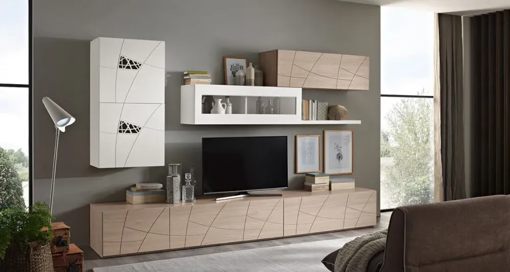 Spar Parete attrezzata Lapis : design moderno a prezzo scontato!- Pareti Attrezzate