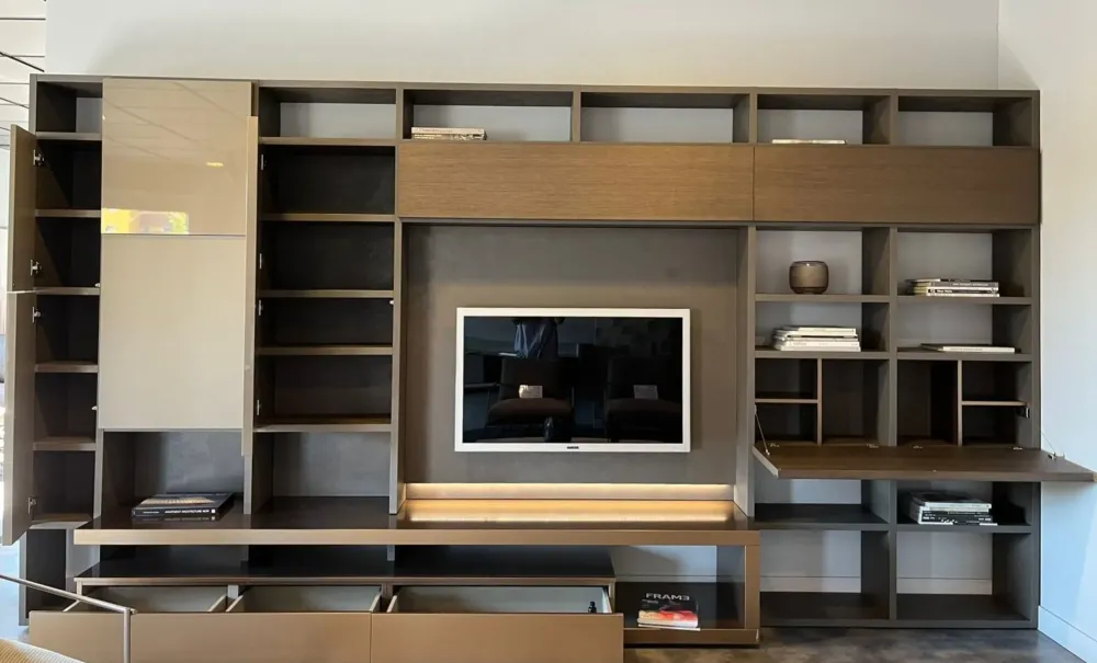 Sangiacomo Parete attrezzata Libreria modo di in OFFERTA OUTLET- Pareti Attrezzate