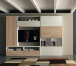 Collezione esclusiva Parete attrezzata Lions linea oak 6   in stile moderno a prezzo scontato- Pareti Attrezzate