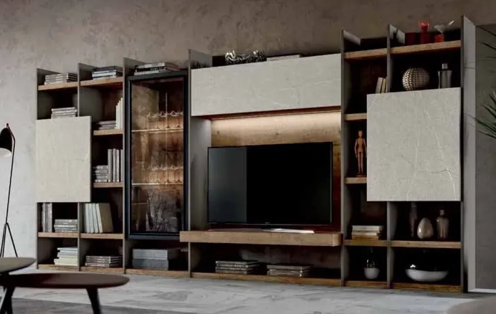 Online Parete attrezzata Mito 5.0 - qsm611 in stile design a prezzo ribassato Pareti Attrezzate