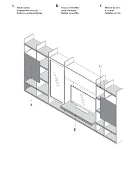 Online Parete attrezzata Mito 5.0 - qsm611 in stile design a prezzo ribassato Pareti Attrezzate