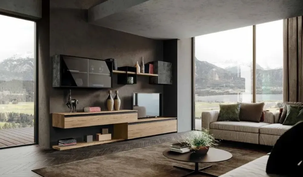 Outlet Parete attrezzata Mito 5.0 in stile design a prezzo ribassato Pareti Attrezzate