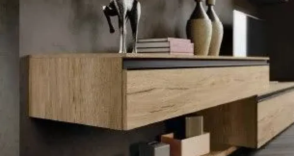 Outlet Parete attrezzata Mito 5.0 in stile design a prezzo ribassato Pareti Attrezzate