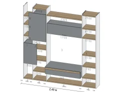 Parete attrezzata Mito nordico di scontata del 50% Pareti Attrezzate