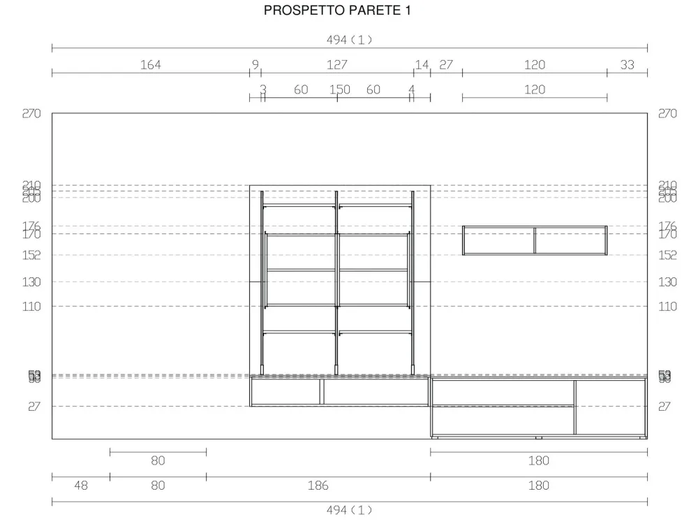 Discount Parete attrezzata Mito urban di in OFFERTA OUTLET Pareti Attrezzate