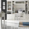 Artigianale Parete attrezzata Mobile-libreria laccato con vano-scrittoio scontato del 35% di in OFFERTA OUTLET- Pareti Attrezzate