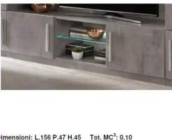 New Parete attrezzata Modello greta grigio marmo di in OFFERTA OUTLET Pareti Attrezzate