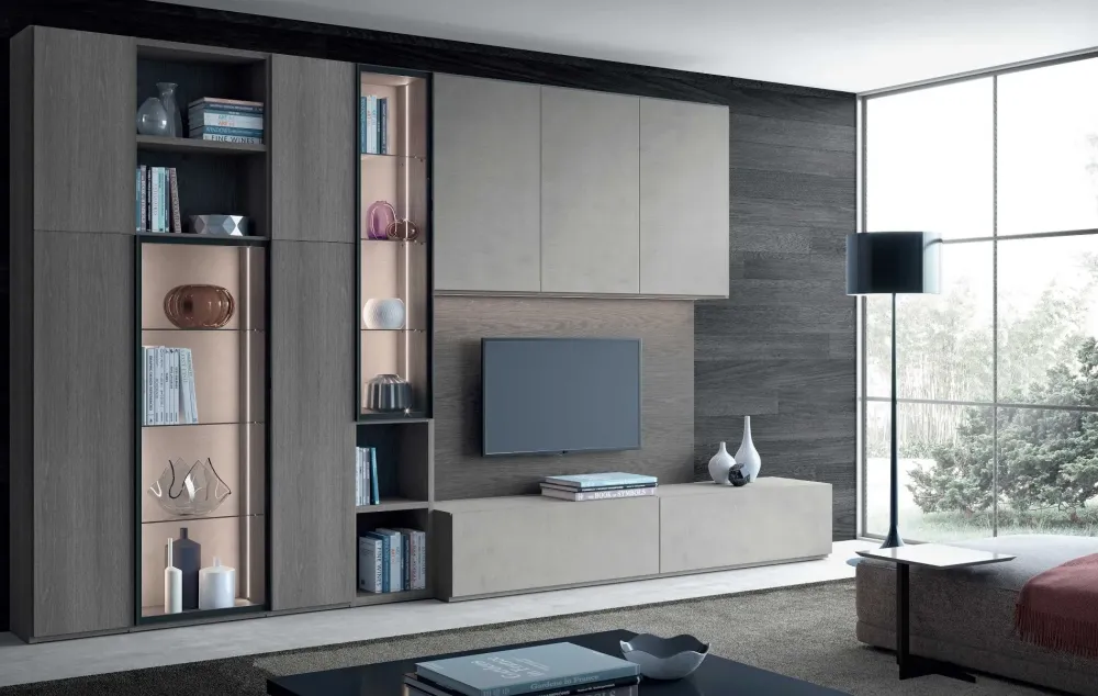 Parete attrezzata Mood 8 in stile design a prezzo ribassato^Astor Mobili Hot